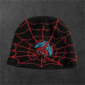 Vintage Y2K 2003 Spider-Man Embroidered Boys Beanie